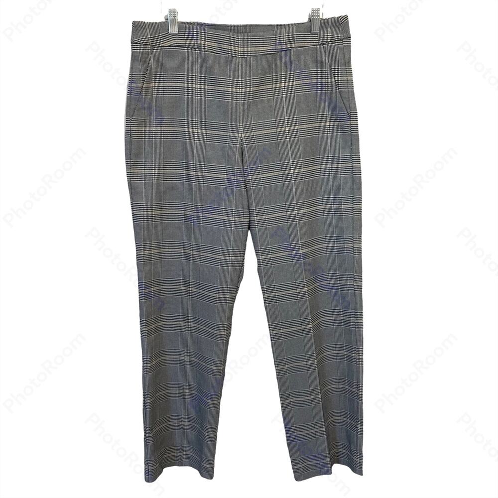 Emma & Olivia Trousers Womens 14 Plaid Pull On Stretch Pants Office Career Work